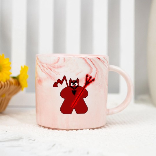 Devil Meeple Marble Mugs