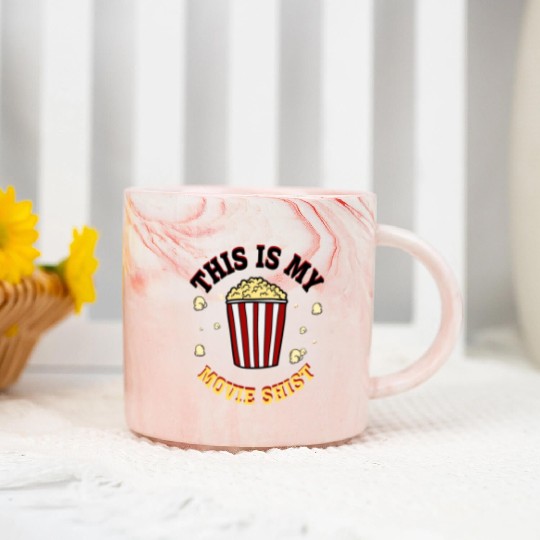 I'm Just Here For The Popcorn Cinama Movie Theater Marble Mugs
