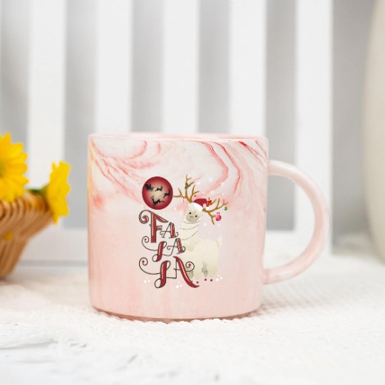 Fa la la llama xmas christmas Marble Mugs