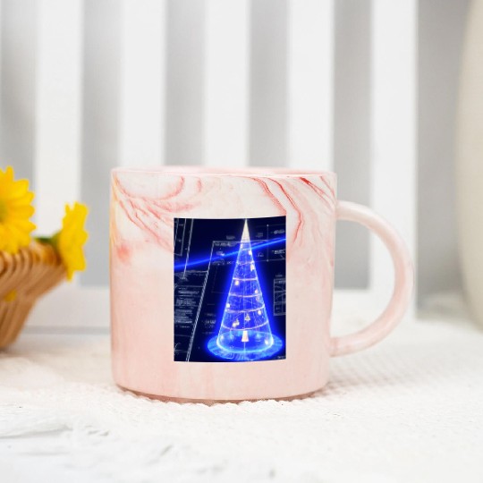 Christmas Blueprint Christmas Tree Blueprint Marble Mugs