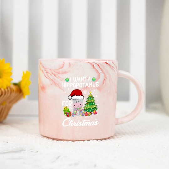 I Want A Hippopotamus For Christmas Hippo Marble Mugs
