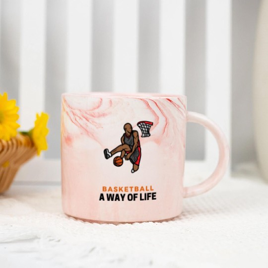 A Basketball A Way Of Life Marble Mugs