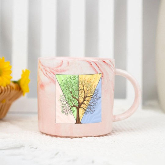 Four Seasons Trees Marble Mugs