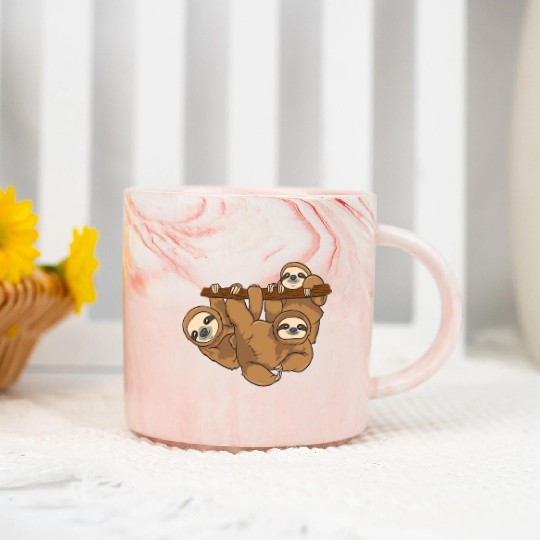 Sloth Sloth Hanging On A Branch Of Tree Marble Mugs