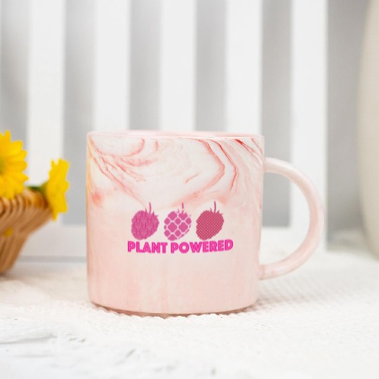 x27 Plant Powered x27 Vegan raspberry Marble Mugs