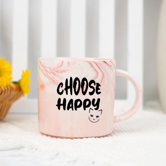 Choose Happy Marble Mugs