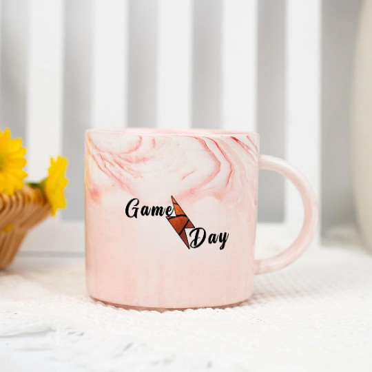Game Day Basketball Lightning Bolt Marble Mugs
