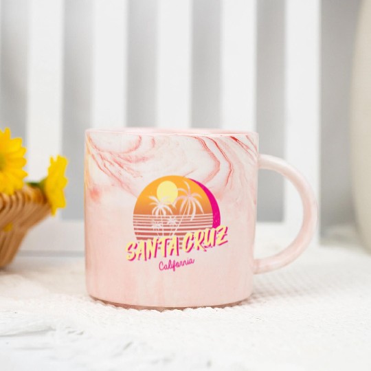 Retro Santa Cruz California Marble Mugs
