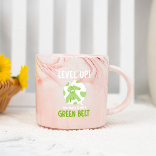 Level Up! This women is now a green belt Marble Mugs