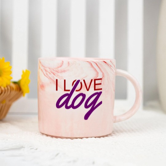 I LOVE DOG Marble Mugs