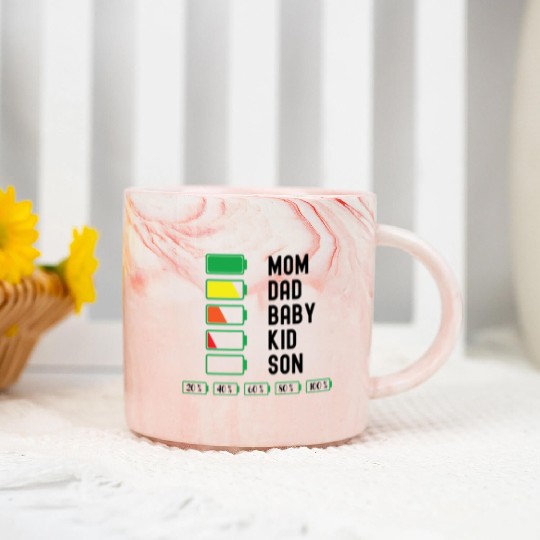 Mom Dad Baby Birth Gift Marble Mugs