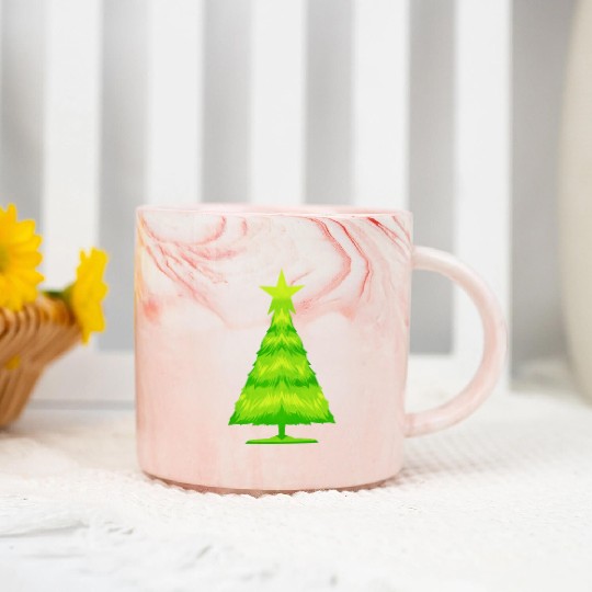 Green Balsam Fir Or White Spruce As Christmas Tree Marble Mugs