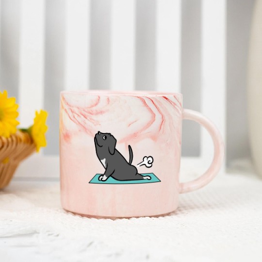 Great Dane Yoga Pose Marble Mugs