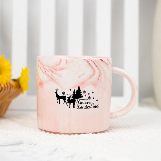 Christmas Winter Wonderland Marble Mugs