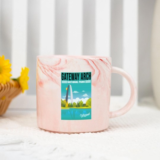 Gateway Arch National Park Missouri, St Louis Marble Mugs