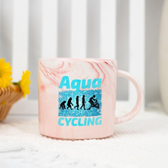 Aqua Cycling Swimming Pool Fitness Evolution Marble Mugs