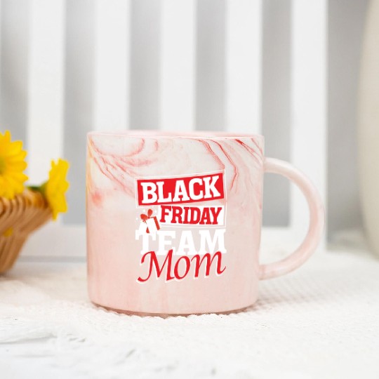 Black Friday Team Mom Marble Mugs
