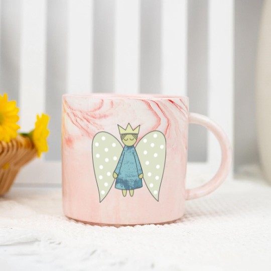 The Flight of the Christmas Angel Marble Mugs