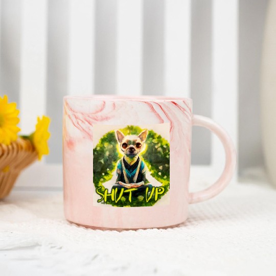 dog relaxion buddhist chihuahua Marble Mugs