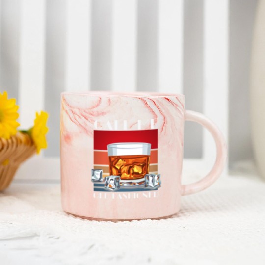 Call Me Old Fashioned, Funny Whiskey Gift. Marble Mugs