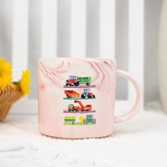 Farm Vehicles Tractor Lover Marble Mugs