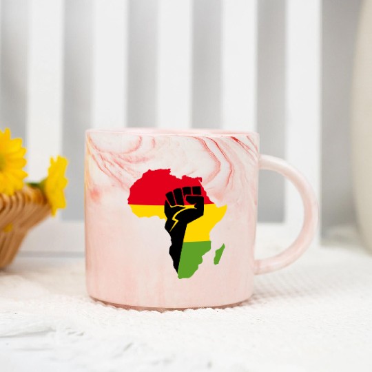 African Black Power Marble Mugs