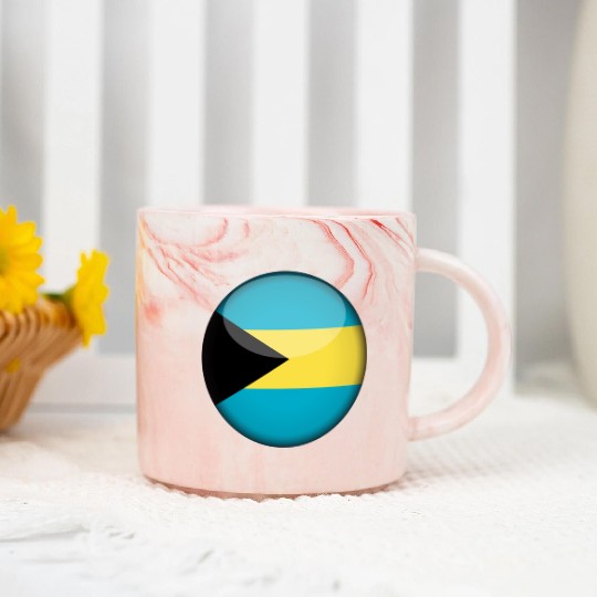 Bahamas Flag Marble Mugs