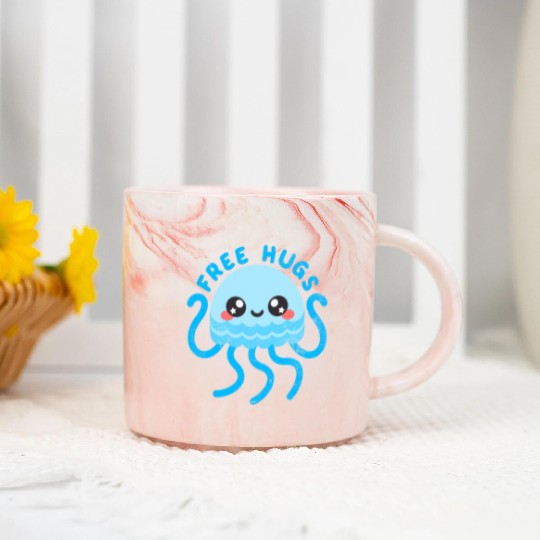Jellyfish free hugs Marble Mugs