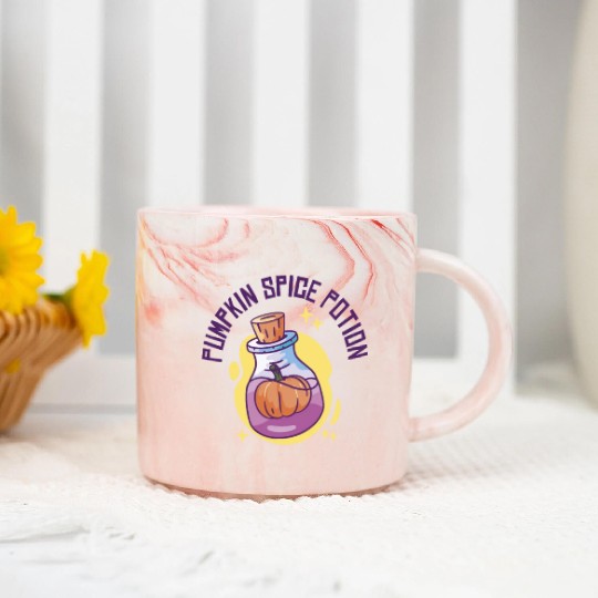Pumpkin Spice Potion Coffee Enthusiast Halloween Marble Mugs