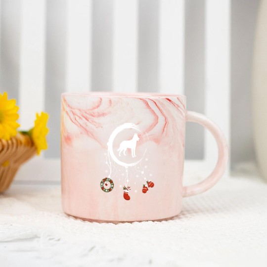 dog dreamcatcher Christmas Belgian Malinois Marble Mugs