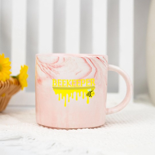 Bee Keeper Beekeeper, Funny Bee Hive Honey Lover Marble Mugs