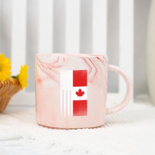 Canada Design for proud Canadian Americans Marble Mugs