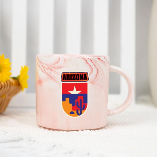 US States Arizonna Marble Mugs