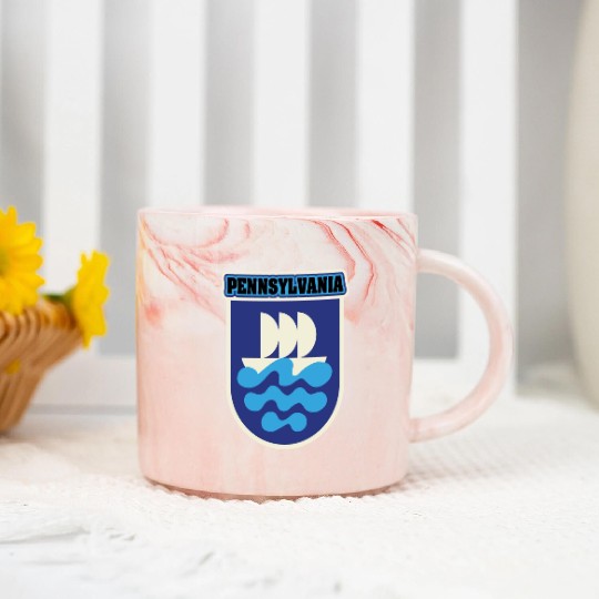 US States PENNSYLVANIA Marble Mugs