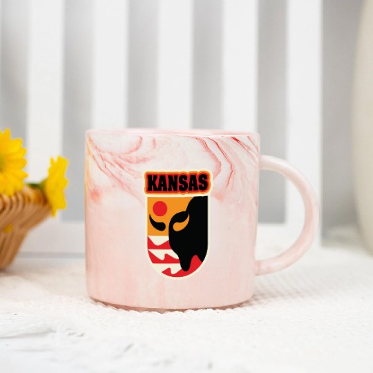 US States KANSAS Marble Mugs