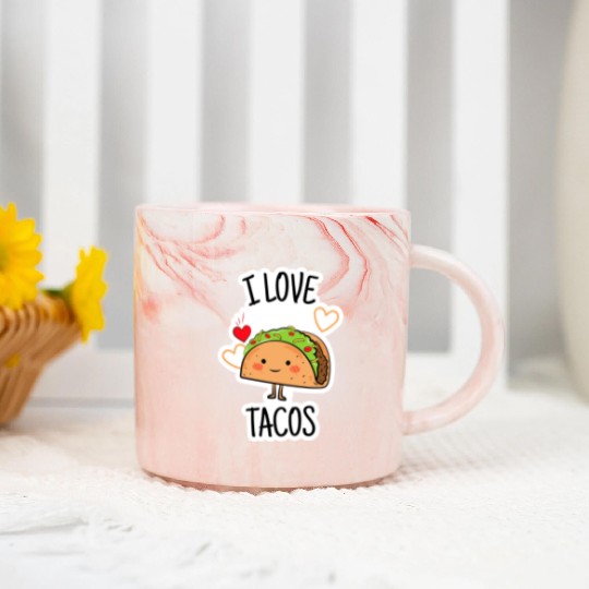I Love Tacos Marble Mugs