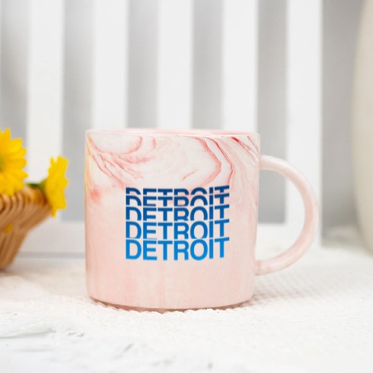 Detroit Michigan Marble Mugs
