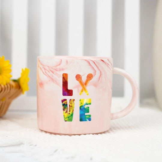 Karaoke Singer Microphone Vocalist Marble Mugs
