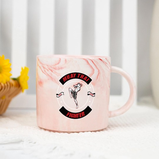 Muay Thai Train Hard Fighter Design MMA Fighter Marble Mugs
