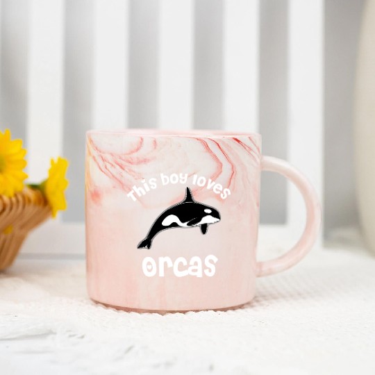 This Boy Loves Orcas Lover Funny Killer Whale Marble Mugs