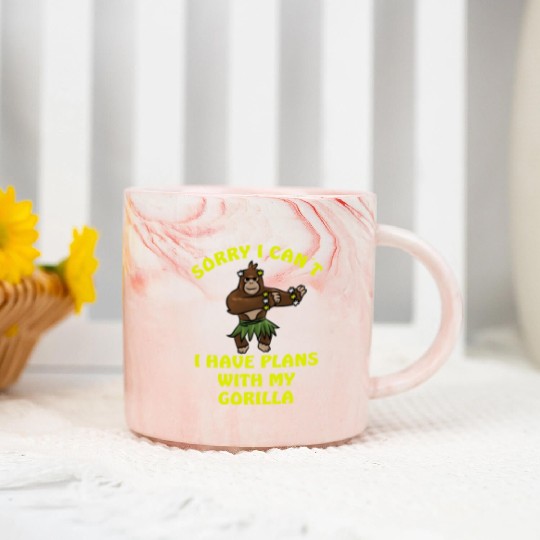 Sorry I Can't Gorilla Monkey Jungle Marble Mugs