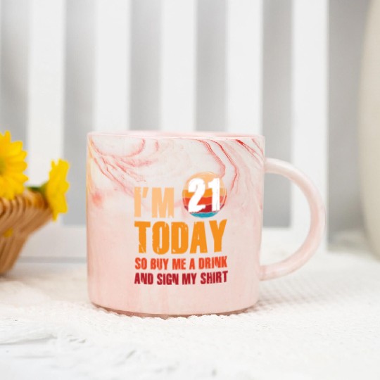 Its my Birthday Sign My Marble Mugs