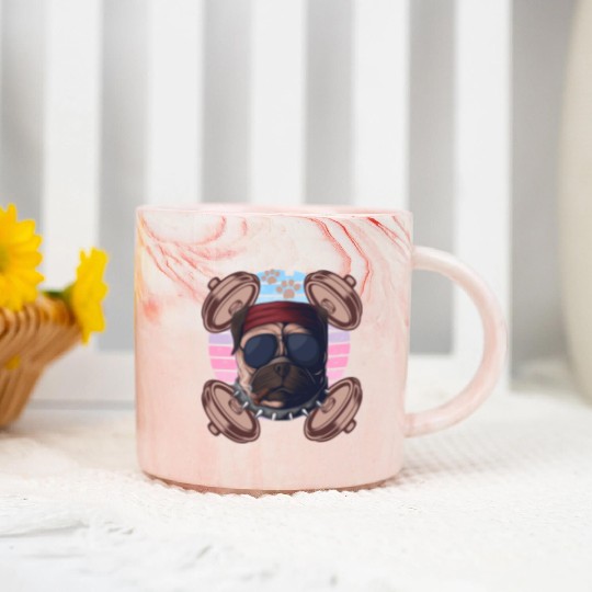 Gym Dog boss Marble Mugs