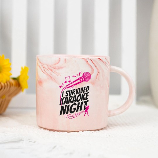 Karaoke Singer I Survived Karaoke Marble Mugs