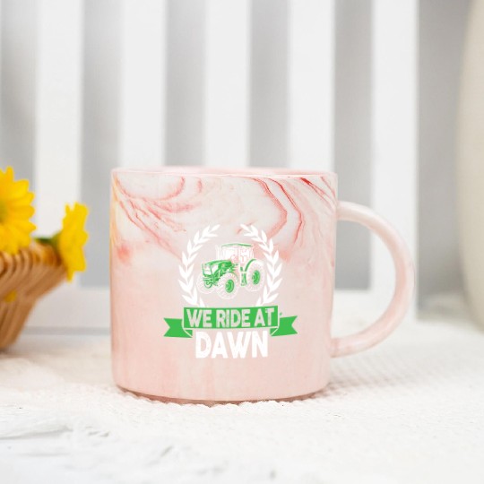 We Ride At Dawn Dad Lawn Mower Make Laugh Day Yard Marble Mugs