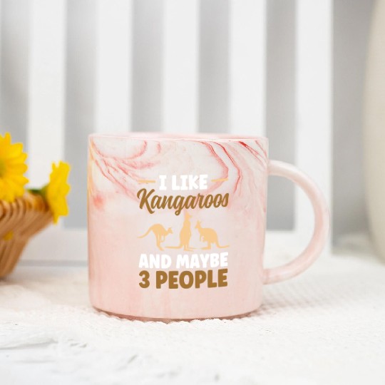 I Like Kangaroos And Maybe 3 People Lover Kangaroo Marble Mugs