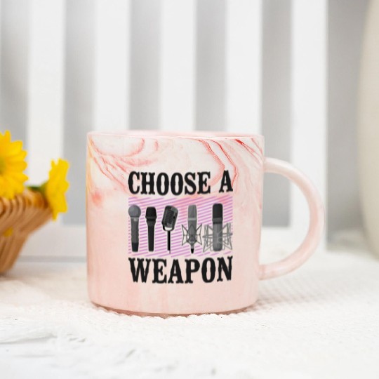 Karaoke Singer Microphone Vocalist Marble Mugs