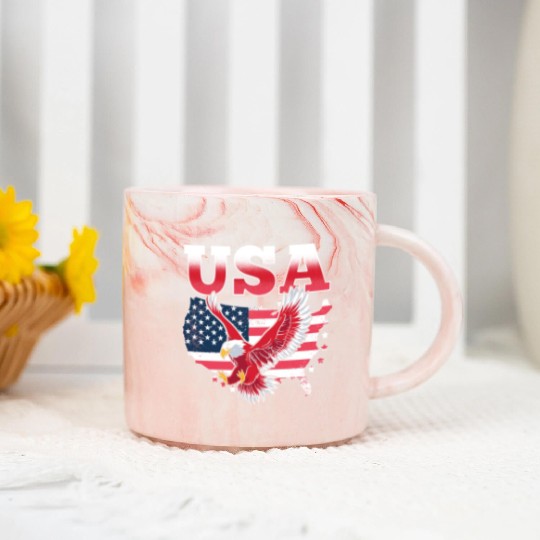 Usa Patriotic American US America Marble Mugs