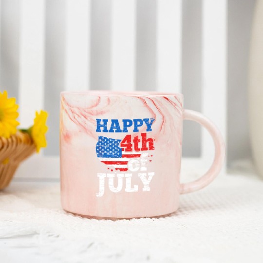 Happy 4Th Of July American USA US America Marble Mugs