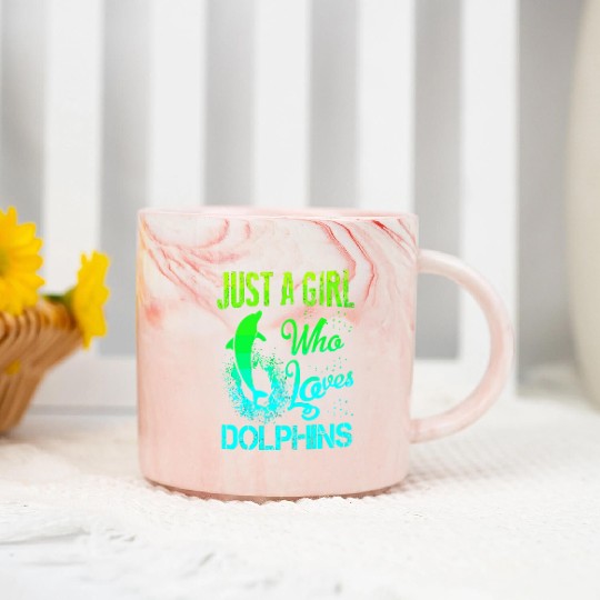 Just A Girl Who Loves Dolphins Dolphin Lover Marble Mugs